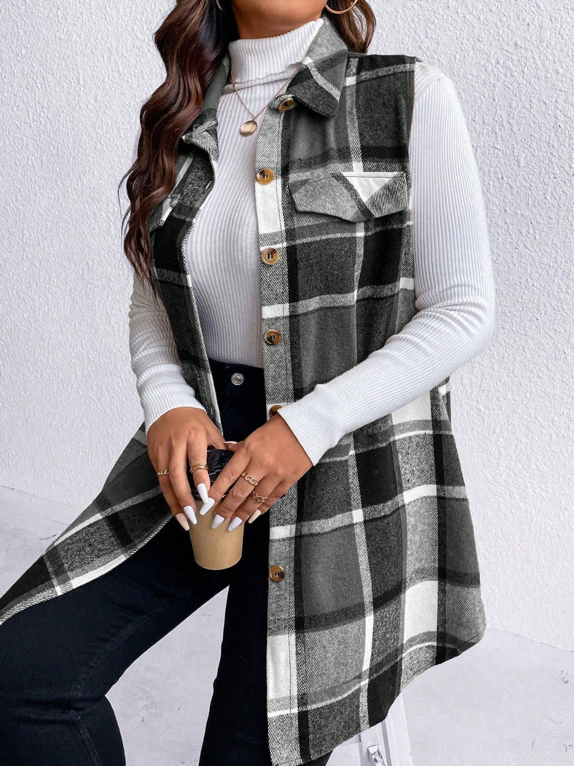 Plus Size Vest Coat