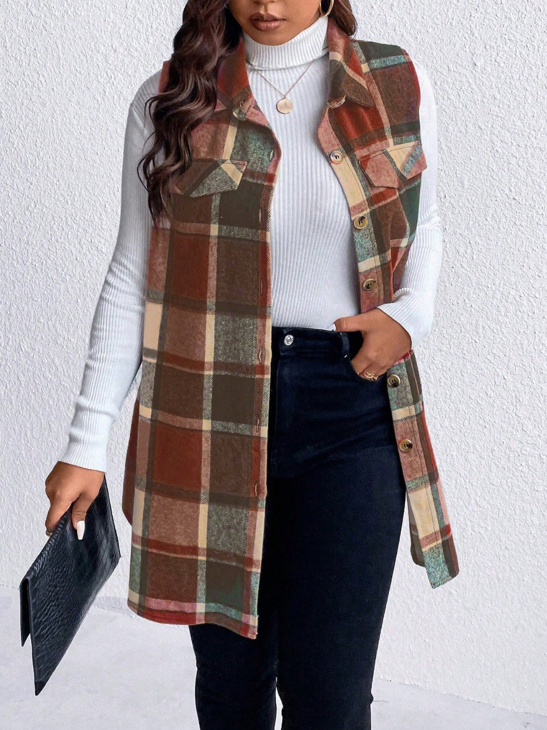 Plus Size Vest Coat