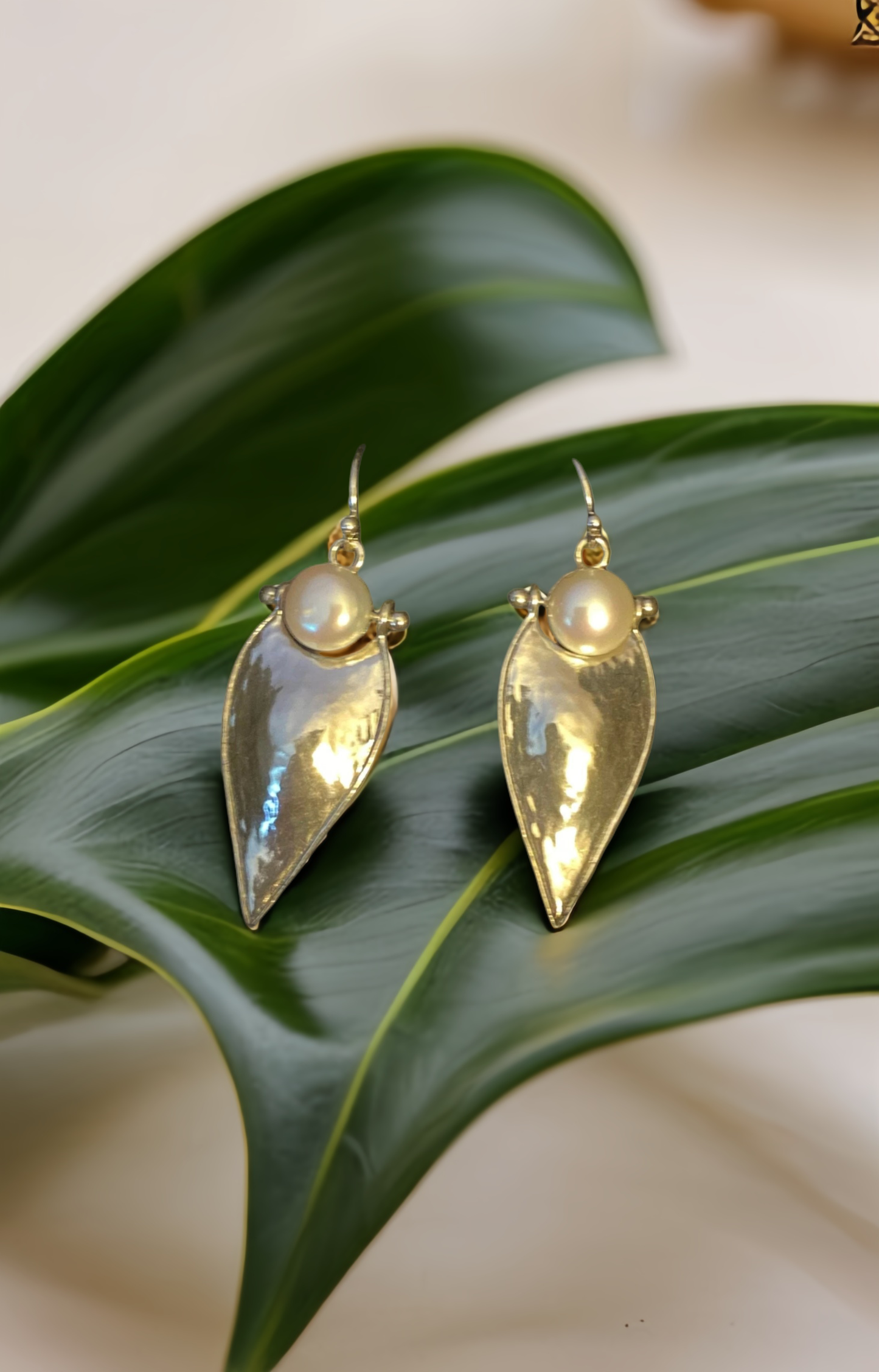 Sterling Silver Freshwater Pearl Arrowhead Earrings