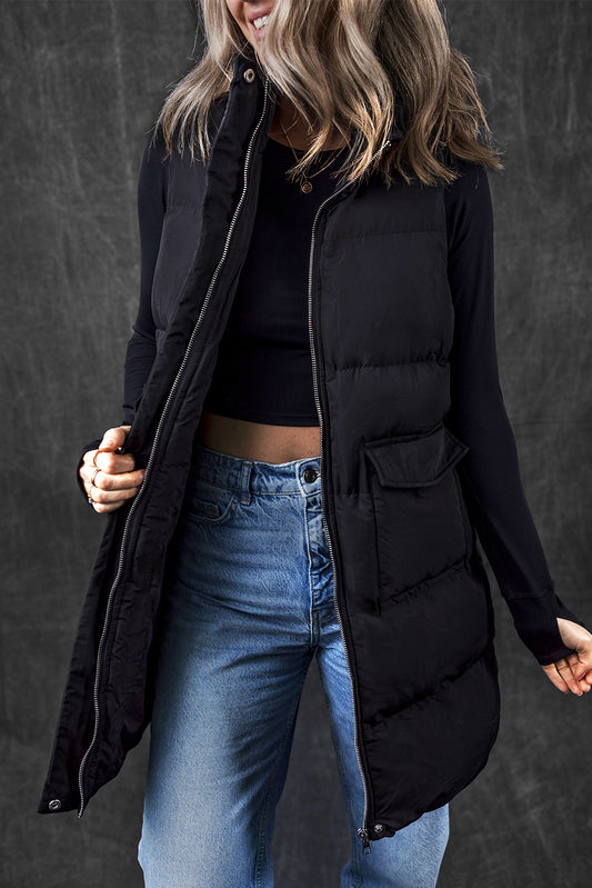 Black WindproofPuffer Vest