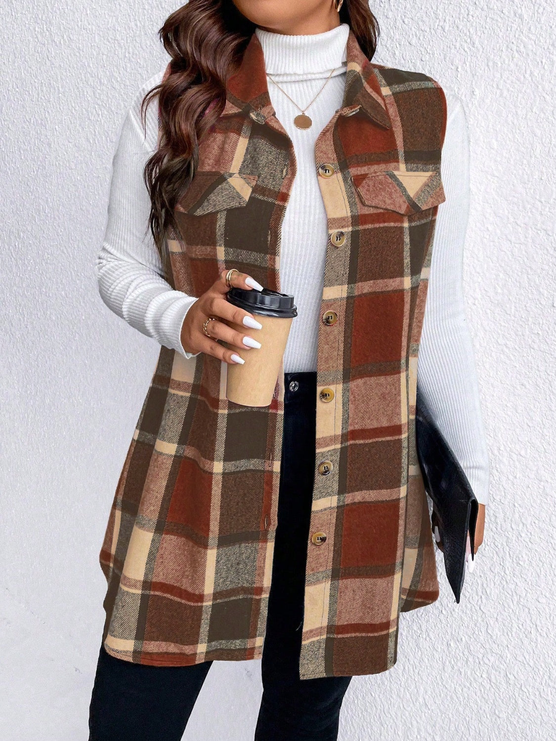 Plus Size Vest Coat