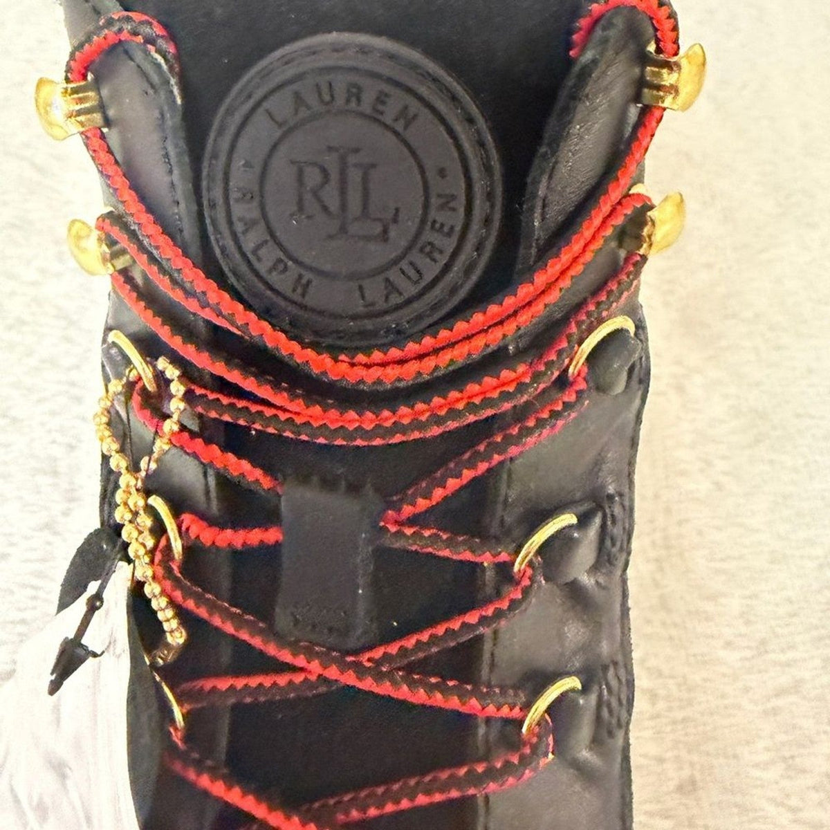 NIB Lauren by Ralph Lauren Black Rylee Hiker Sneakers - Size 6.5M