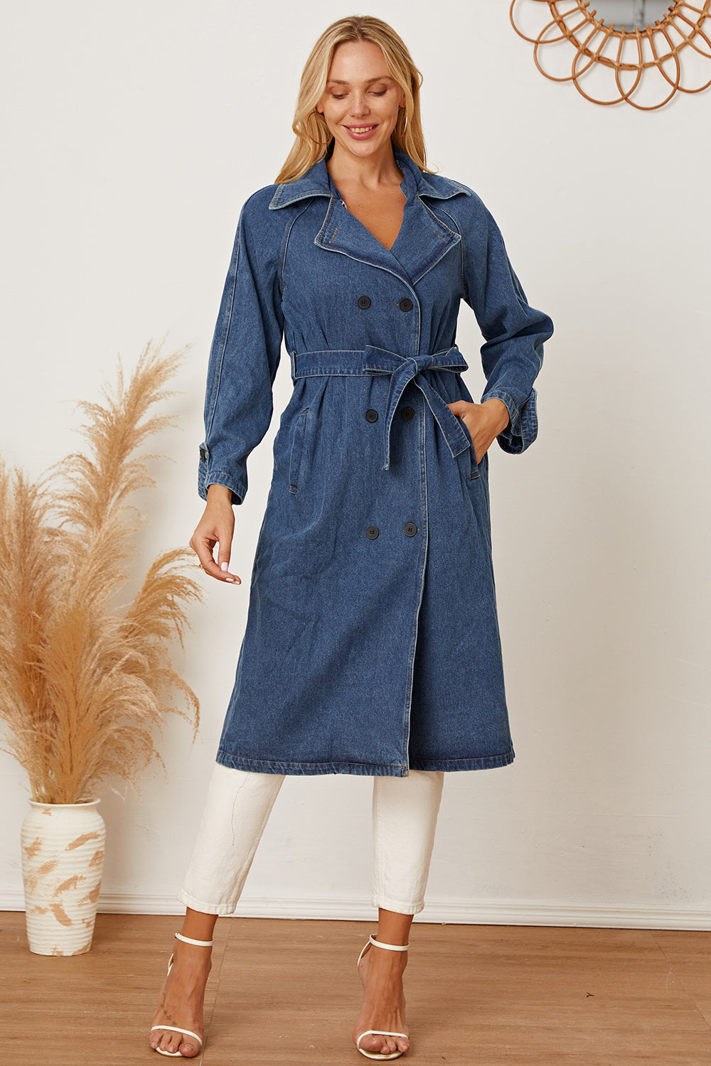 Long Denim Trench