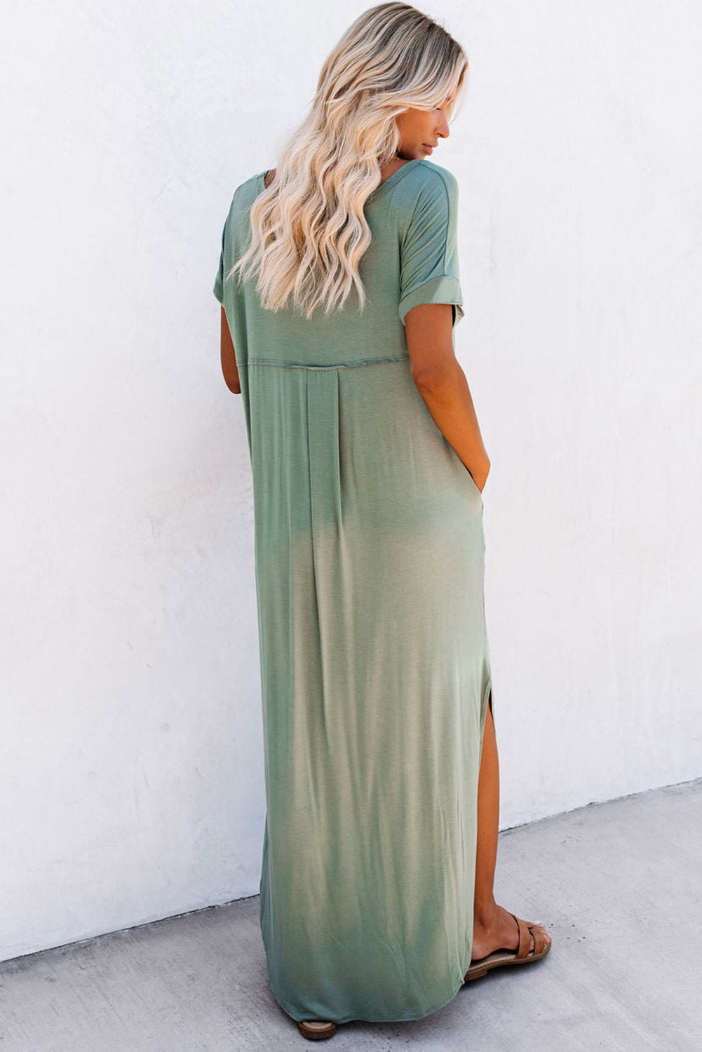 Black V Neck Loungewear Maxi Dress