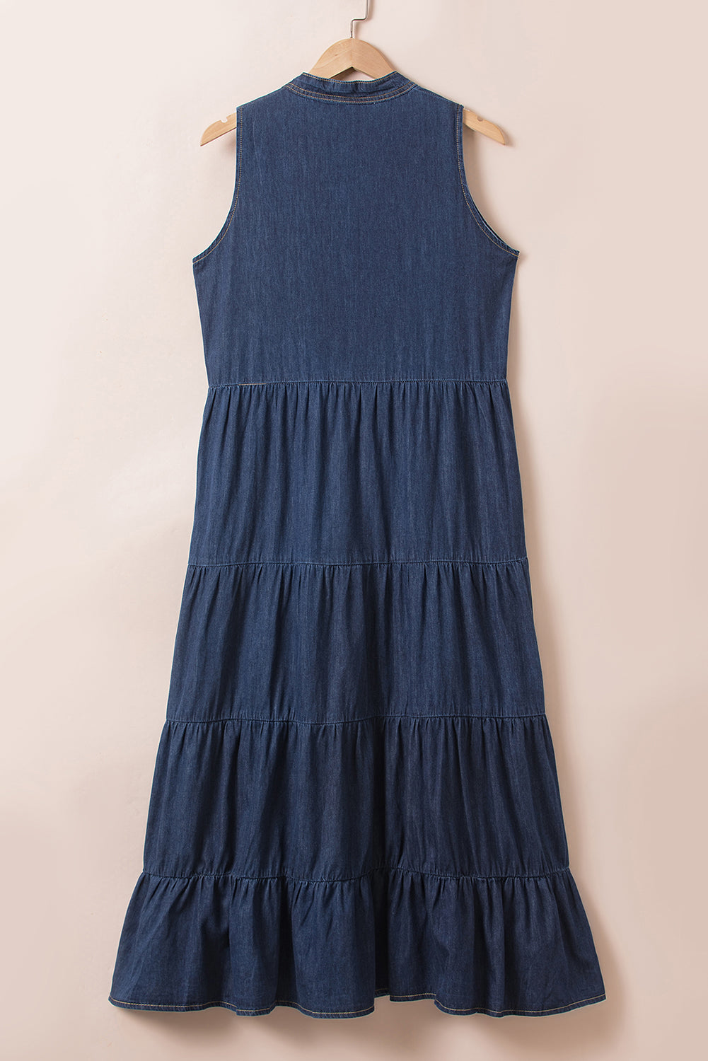 Tie Neck Denim Dress