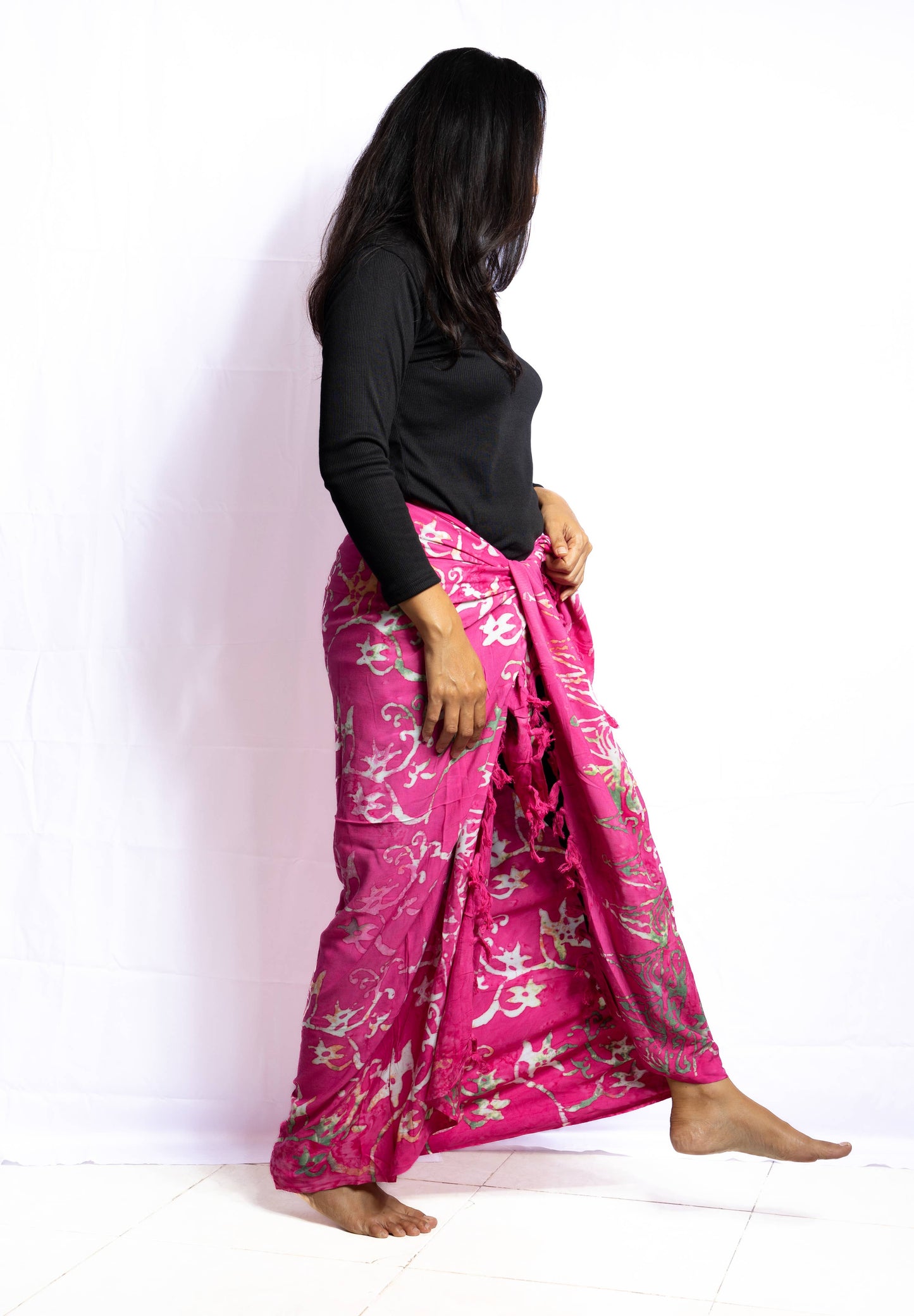 Bali Floral Pink Sarong