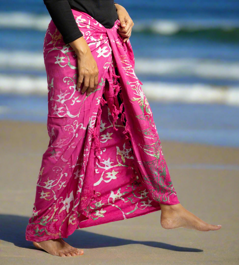 Bali Floral Pink Sarong