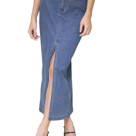 NWOT Avec Les Filles Women's Denim Front-Slit Maxi Skirt - Size (10)