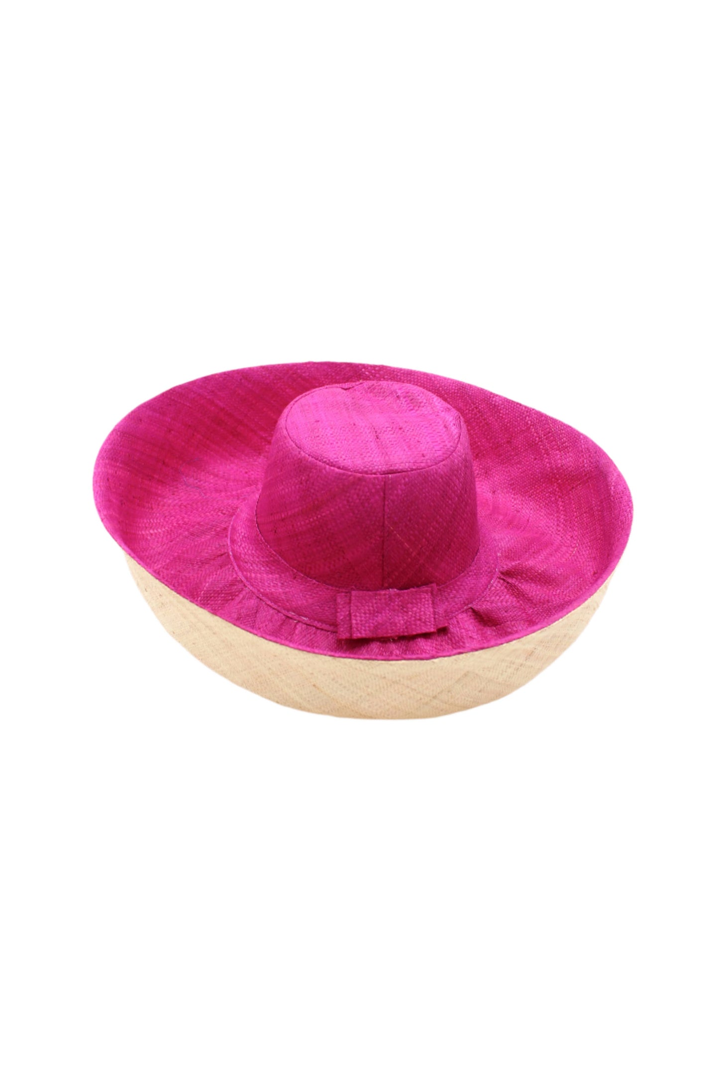 5" & 7" Wide Brim Two Tone Packable Straw Sun Hats