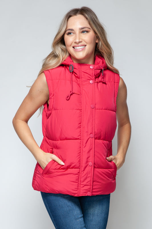 Snap and Zip Hooded Vest