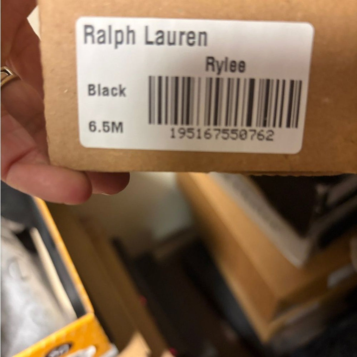 NIB Lauren by Ralph Lauren Black Rylee Hiker Sneakers - Size 6.5M