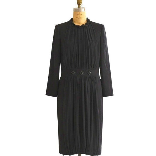 Vintage Couture by Privee Haute Couture Paris Black Midi Dress