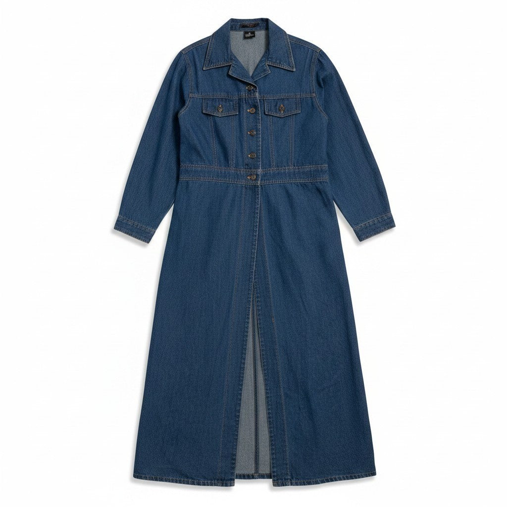 Vintage 90s Starwear 100% cotton denim maxi duster