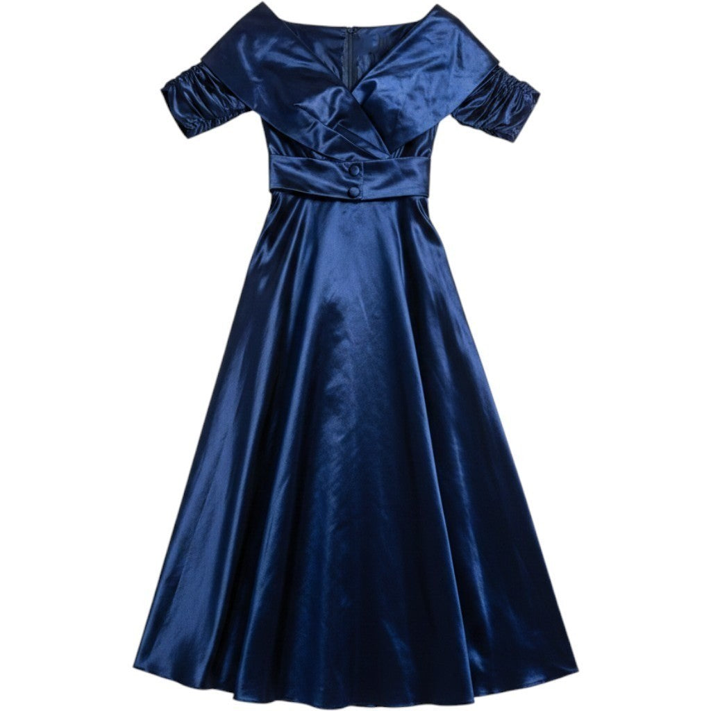 Vintage Royal Blue Evening Gown  - Size 9/10