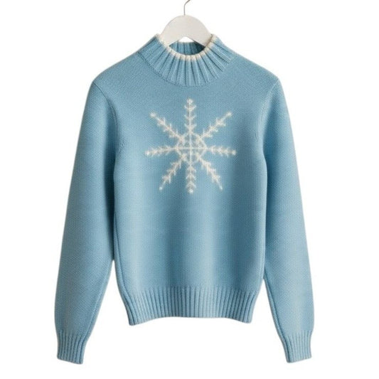 Preloved Northern Isles Chunky Knit Mock Neck Snowflake Sweater Size XL