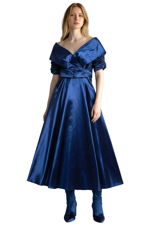 Vintage Royal Blue Evening Gown  - Size 9/10